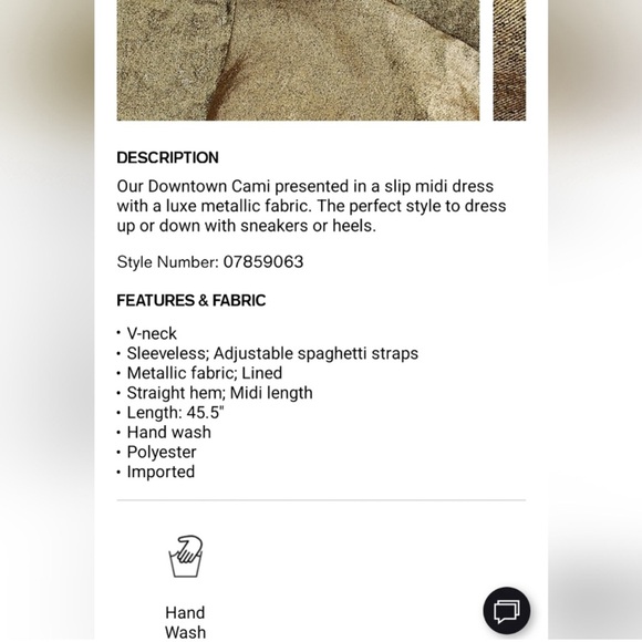 Express Downtown Metallic Cami Midi Dress - Size M - Picture 4 of 6